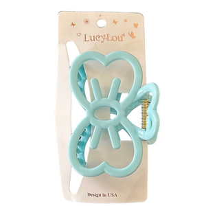 LucyLou Blue Bow Large Hair Claw Clip
